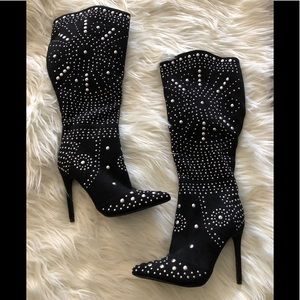 Studded stiletto boot